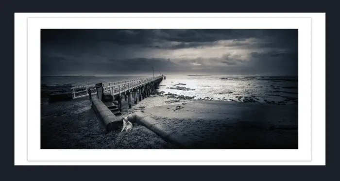 20.28-2.-25-WATERSCAPES-JETTY-FORESHORE-Black-and-White-Photo-PL-30-31-Apollo-Bay-VIC-2015