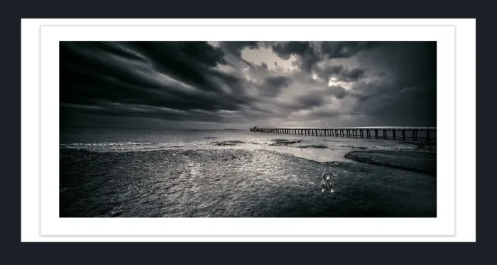 20.28-2.-27-WATERSCAPES-JETTY-FORESHORE-Black-and-White-Photo-PL-18-19-Apollo-Bay-VIC-2015