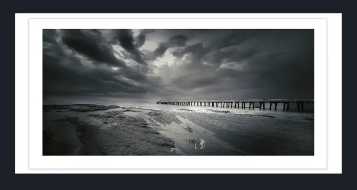 20.28-2.-28-WATERSCAPES-JETTY-FORESHORE-Black-and-White-Photo-PL-20-22-Apollo-Bay-VIC-2015