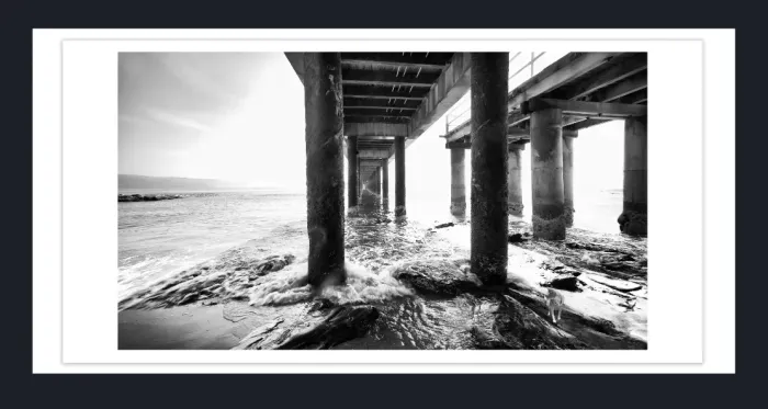 20.28-2.-45A-WATERSCAPES-JETTY-FORESHORE-Black-and-White-Photo-Lorne-76-2015