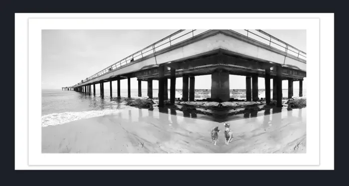 20.28-2.-50A-WATERSCAPES-JETTY-FORESHORE-Black-and-White-Photo-Lorne-80-82-2015