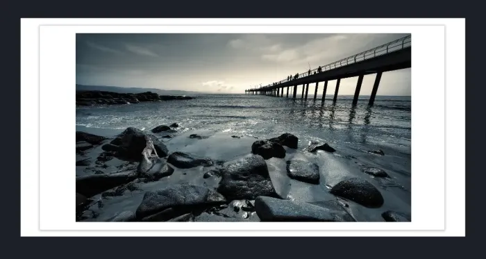 20.28-2.-50E-WATERSCAPES-JETTY-FORESHORE-Black-and-White-Photo-Lorne-83-2015