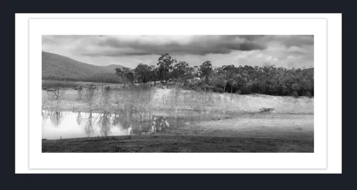 20.28-3.-13-WATERSCAPES-LAKE-HOUSE-Black-and-White-Photo-L1029219-20-Jerusalem-Creek-VIC-2015