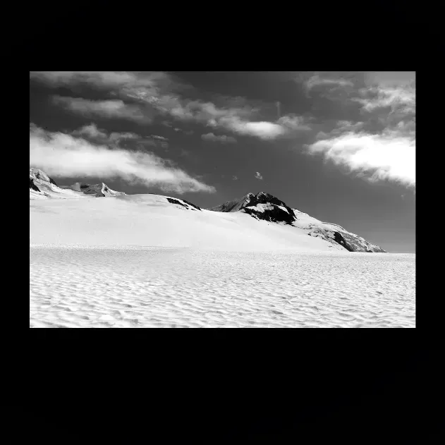 1.6-7D-ORIENTATION-Black-and-White-Photographs-4x3-MKBlue-MINIMALISM-SNOWCAPPED-MOUNTAIN-Alaska-USA-Pano-5-2016