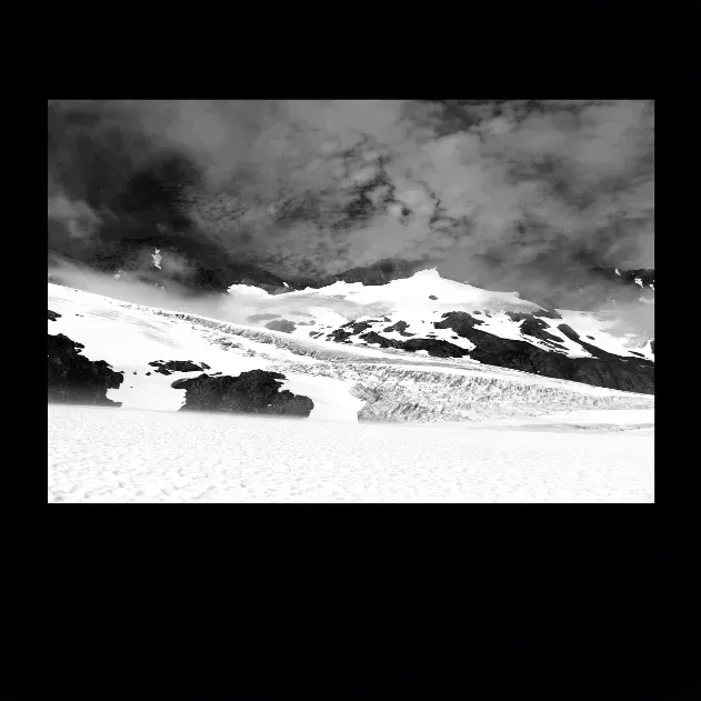 1.6-7M-ORIENTATION-Black-and-White-Photographs-4x3-MKBlue-MINIMALISM-SNOWCAPPED-MOUNTAIN-Alaska-USA-L1004242-2016