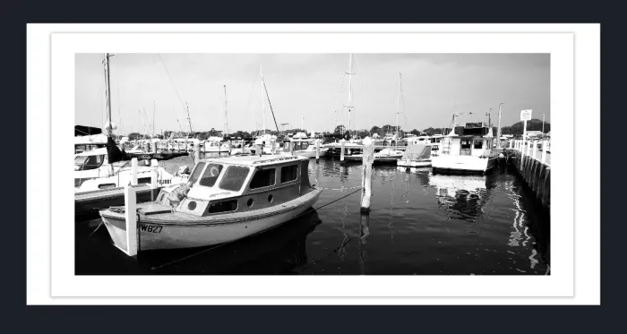 28-5-97-FINE-ART-BOAT-PHOTOGRAPHY-Black-and-White-Photo-L1018438-39-Fishermans-wharf-Paynesville-2019